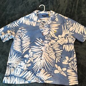 Ralph Lauren Blue and White Classic Fit Shirt